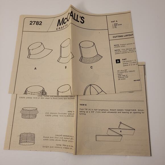 McCall's Fashion Accessories Hats Vintage Pattern 2782 UNCUT All Sizes 2000 - Picture 4 of 8